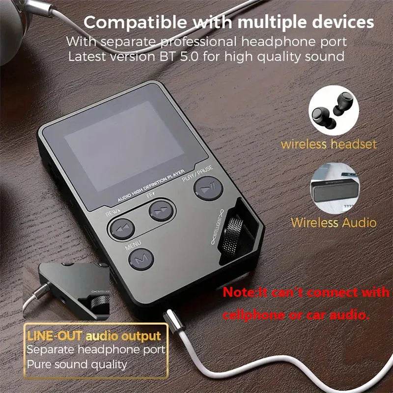 C5 8GB Lossless Bluetooth MP3 Music Player, Zinc Alloy Body,Rotary Controls