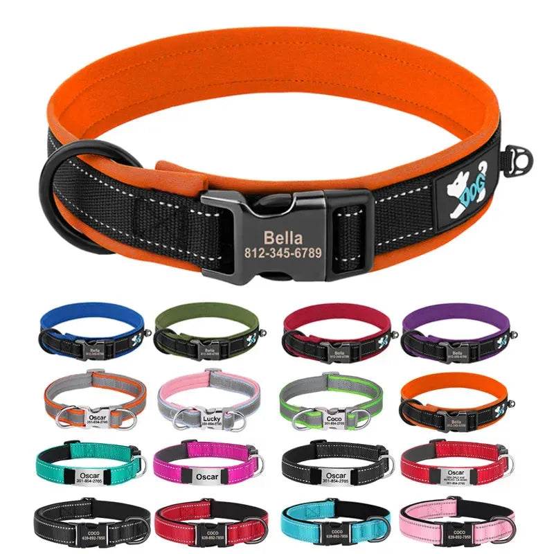 Reflective Personalized Dog Collar | Engraved ID