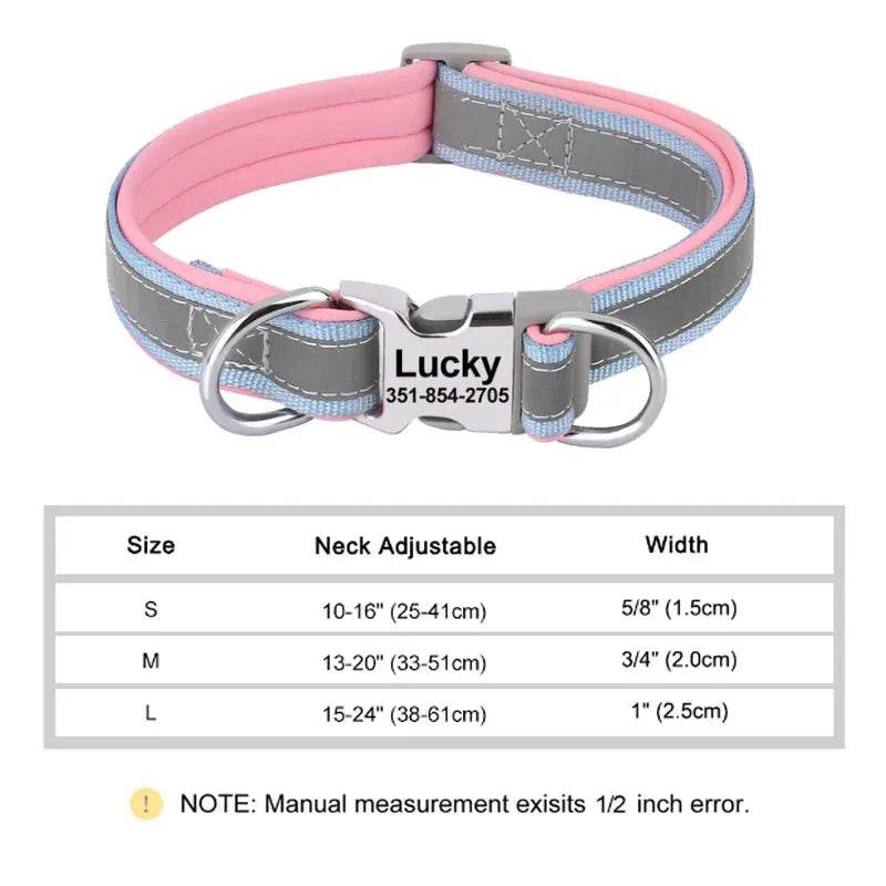 Reflective Personalized Dog Collar | Engraved ID