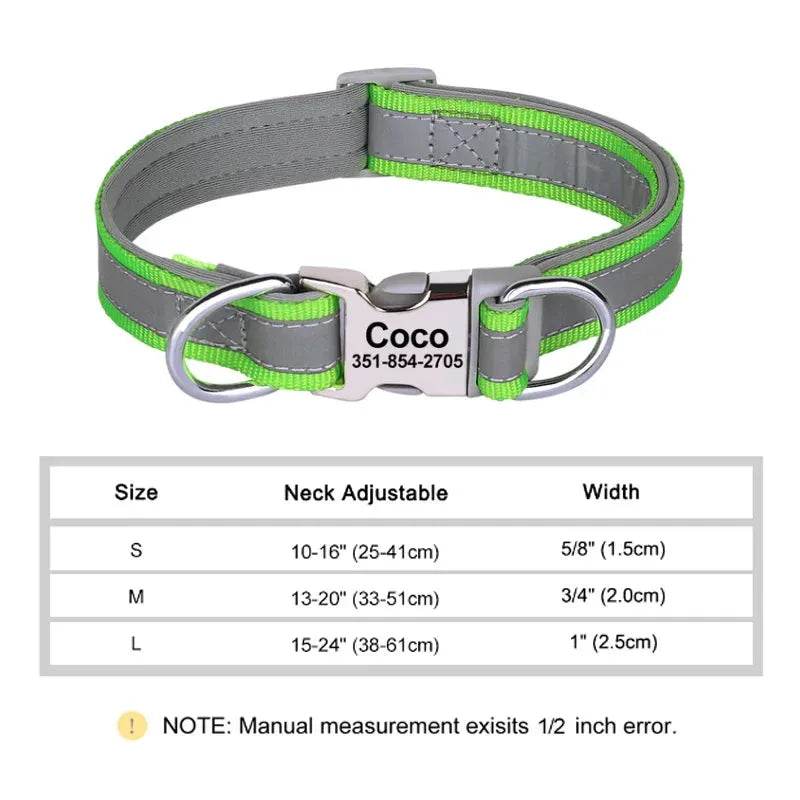 Reflective Personalized Dog Collar | Engraved ID