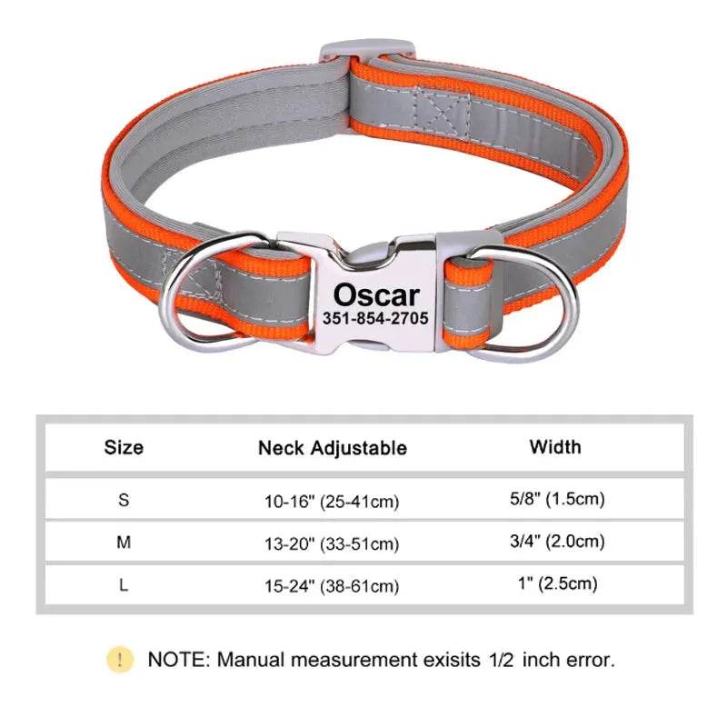 Reflective Personalized Dog Collar | Engraved ID