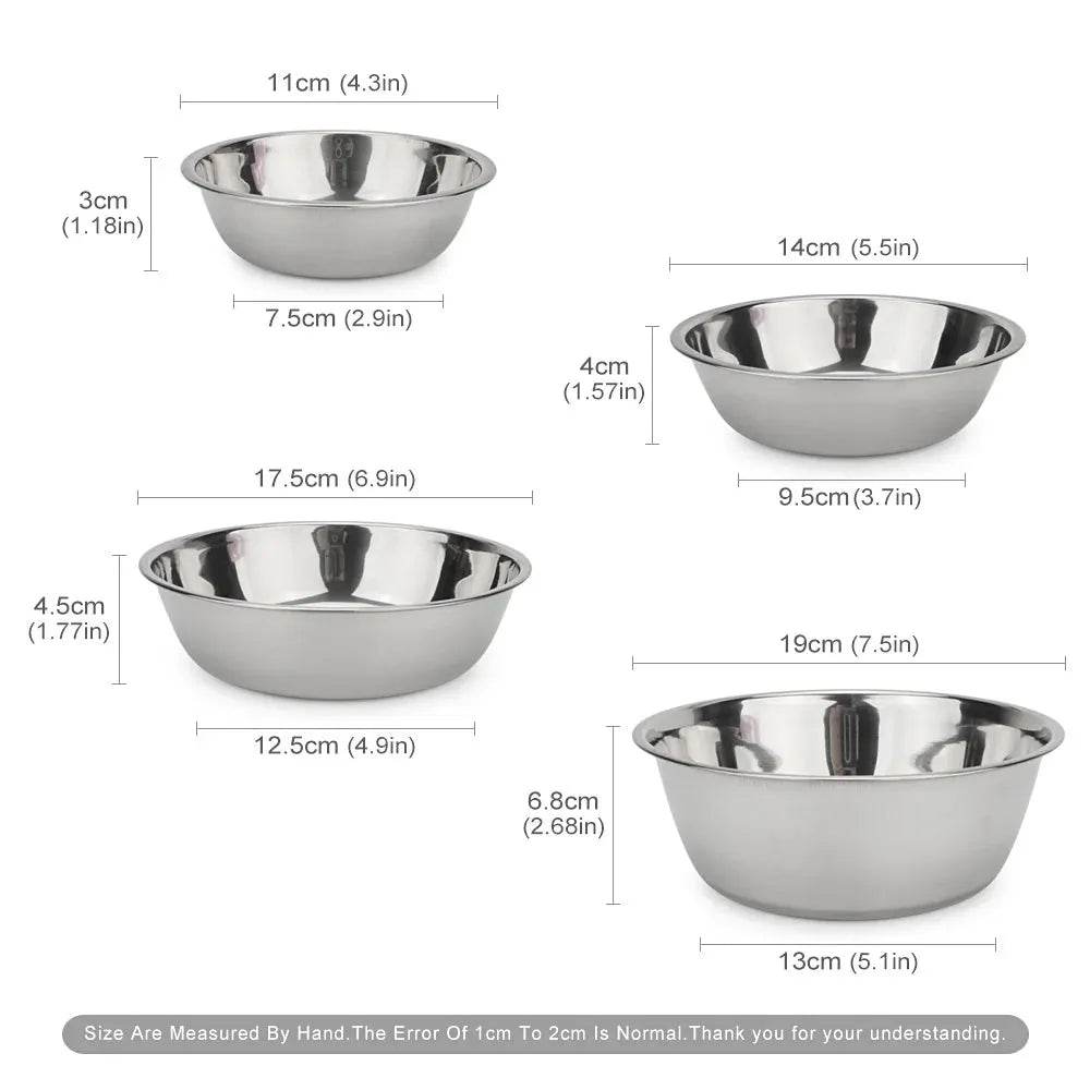 Stainless Steel Dog Bowl for Cats & Dogs - Cartoon Design