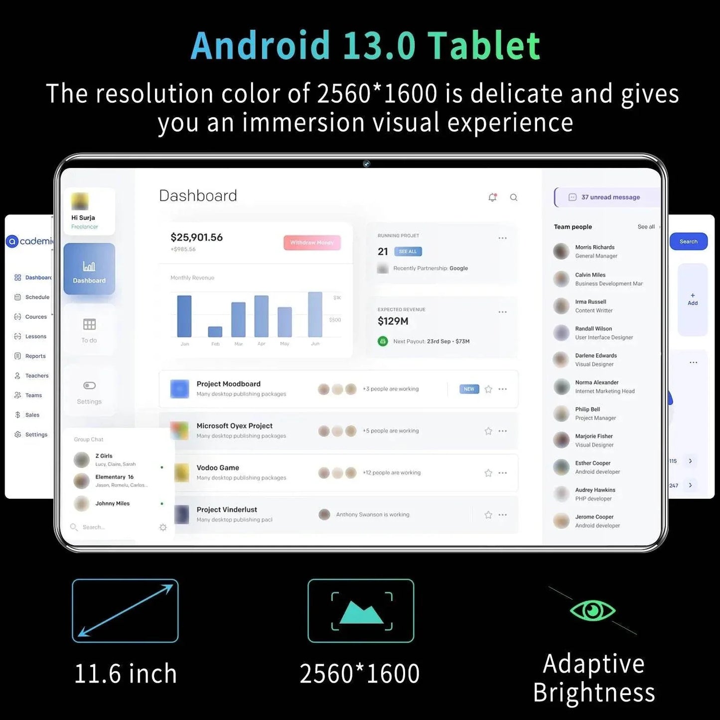 Tablet 2025 New 5G 11.6 inch Android 13.0 Phablet MTK6797