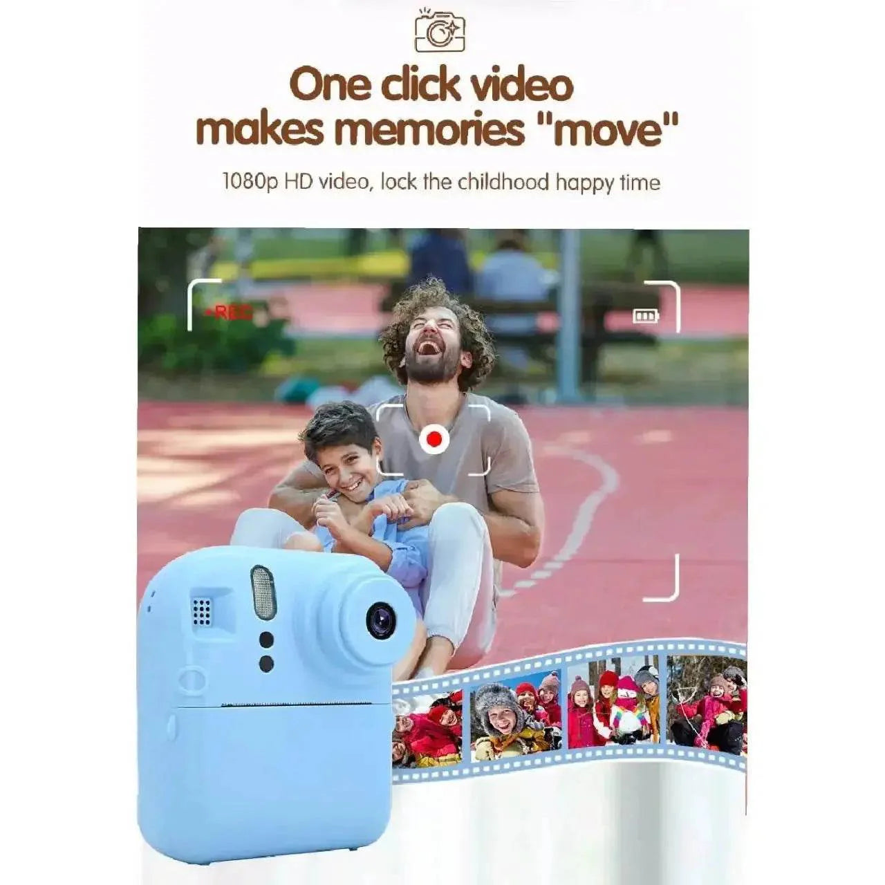 Kids Instant Print Camera - Fun Blue