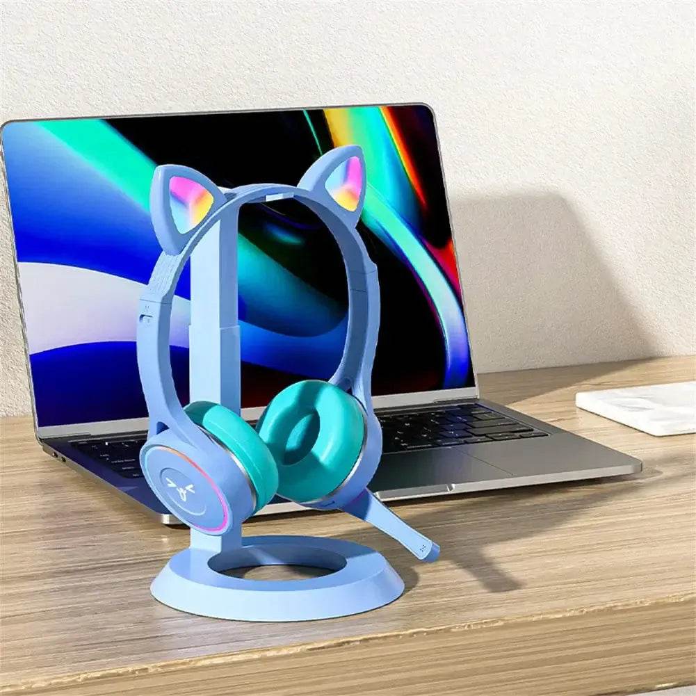 Headphones Cute Cat Ears with LED Flashing