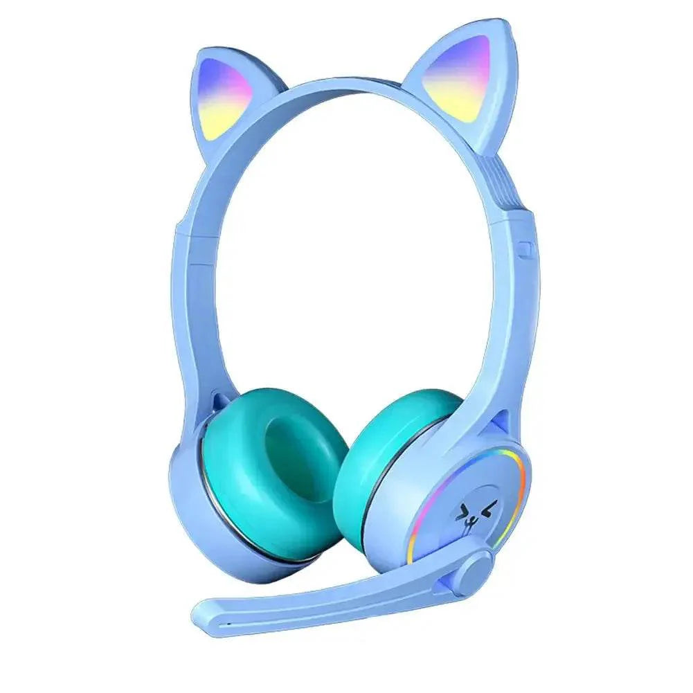 Headphones Cute Cat Ears with LED Flashing