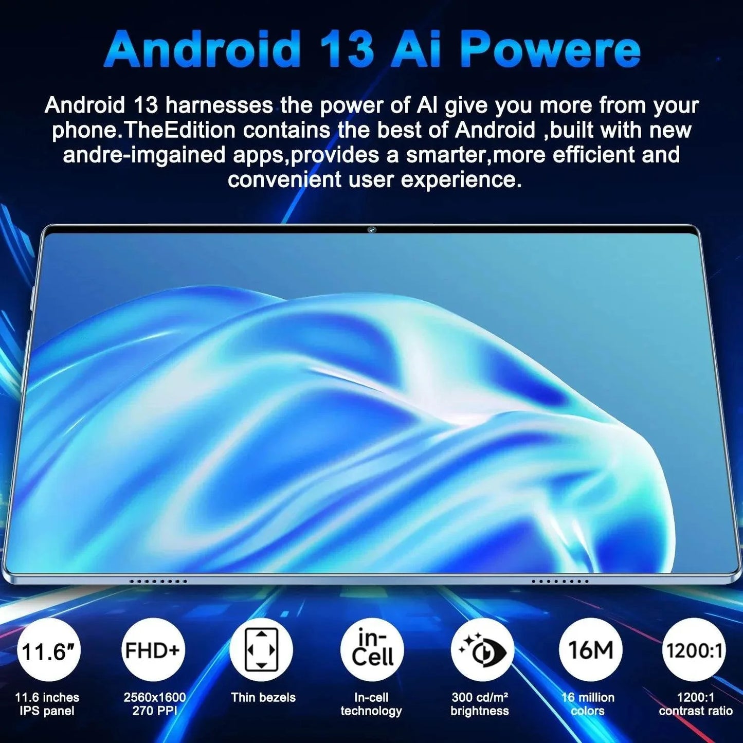 Tablet Android 2025 5G 13.0 Brand New 11.6 inch 16GB RAM 1TB