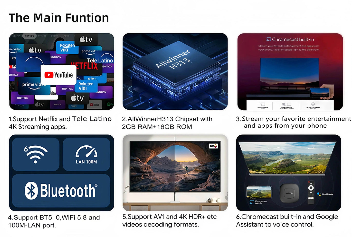 Global Version Mortal T1 Smart TV Box - 4K Streaming