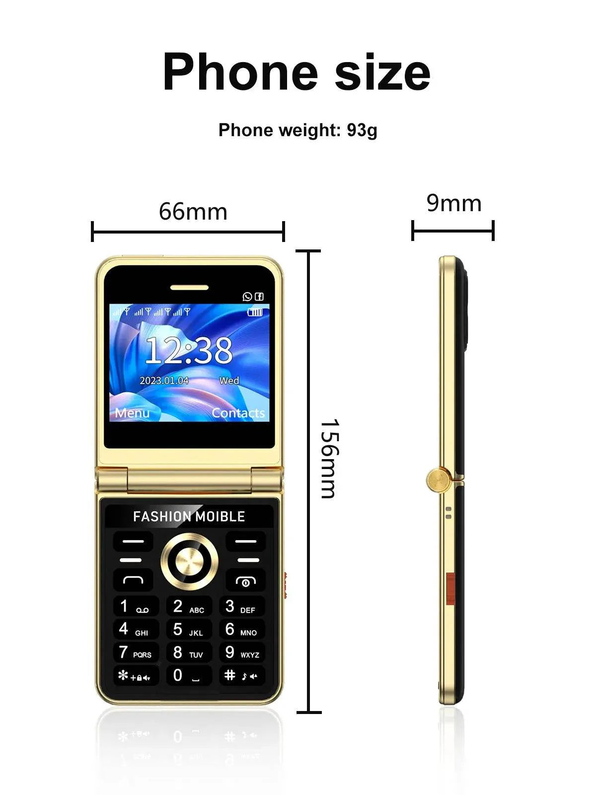 Mobile Phone New Flip 4 SIM Card Speed Dial Magic Voice