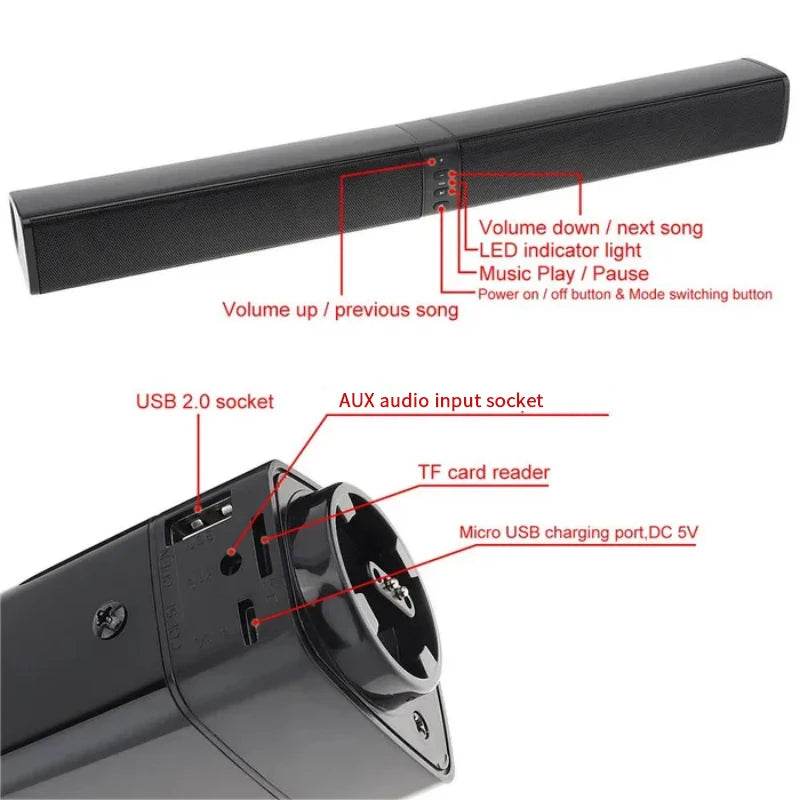 Soundbar Radio Blaster Bar Audio TV PC Computer Subwoofer