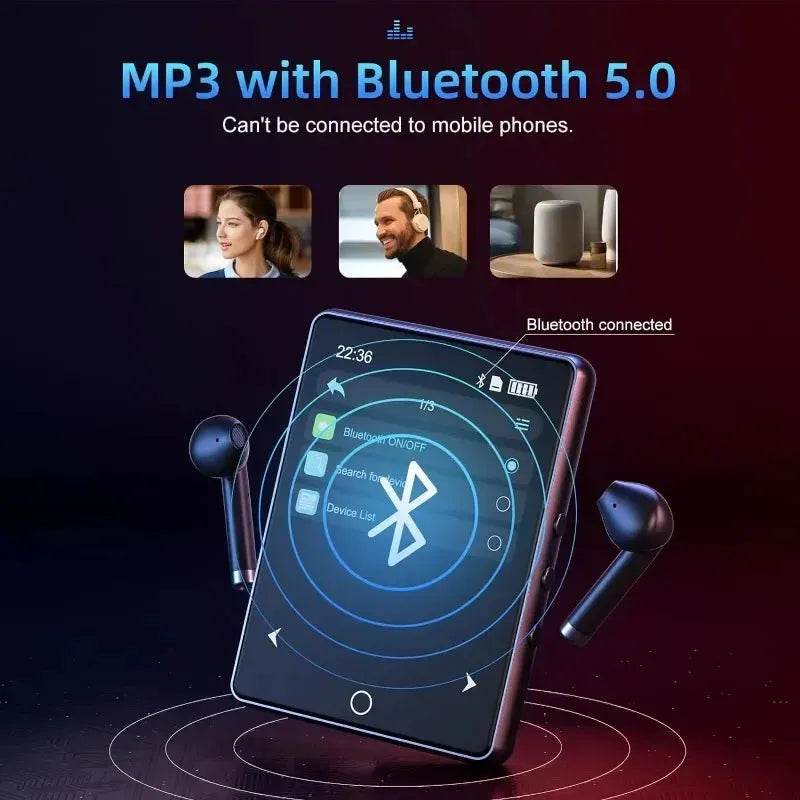32GB 2.8 Inch Touch Screen Bluetooth 5.0 MP3 Player, HiFi Music Player with Speaker