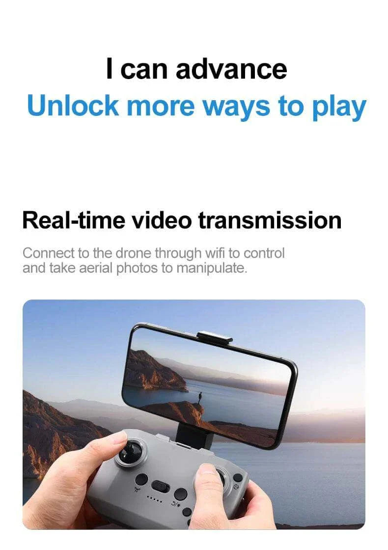 GT3 Mini With LED Foldable Drone GPS 8K HD Dual Camera Brushless Motor