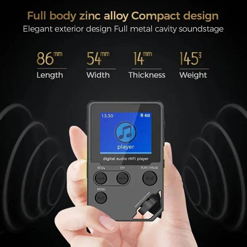 C5 8GB Lossless Bluetooth MP3 Music Player, Zinc Alloy Body,Rotary Controls