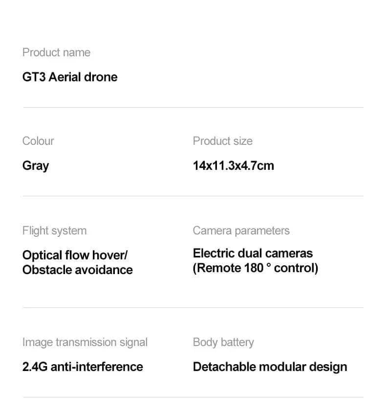 GT3 Mini With LED Foldable Drone GPS 8K HD Dual Camera Brushless Motor