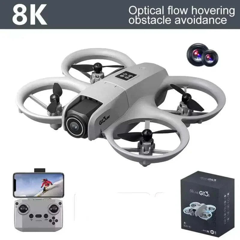 GT3 Mini With LED Foldable Drone GPS 8K HD Dual Camera Brushless Motor
