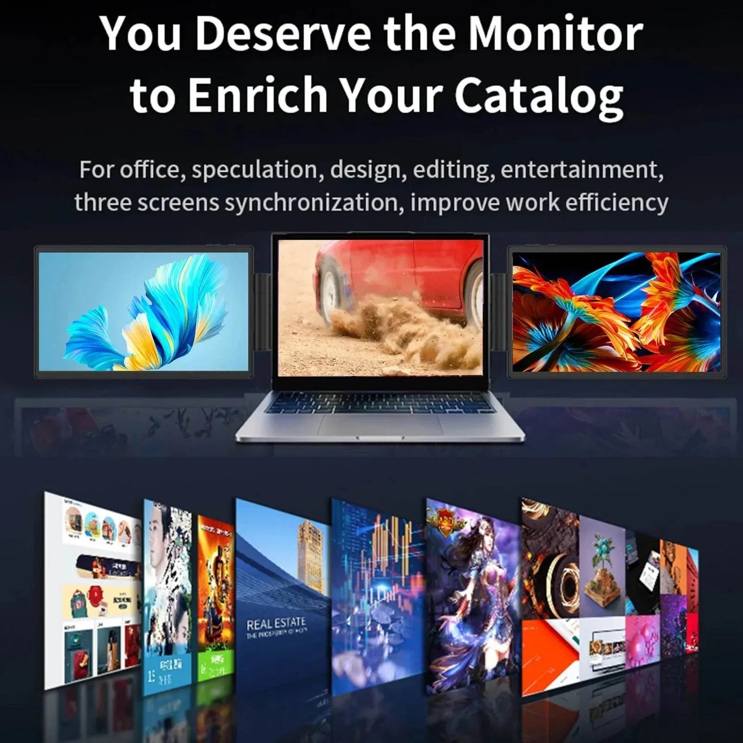 Laptop Dual Monitor 12 Inch 1920*1080 HD IPS Dual Monitor