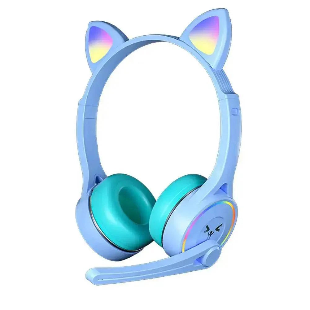 Headphones Cute Cat Ears with LED Flashing