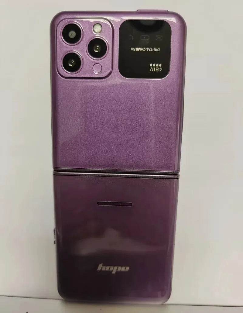 Mobile Phone New Flip 4 SIM Card Speed Dial Magic Voice