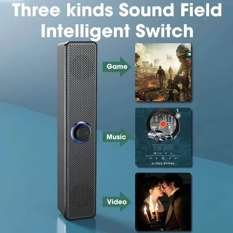 PC Soundbar Wireless Bluetooth Speaker, USB Powered for TV