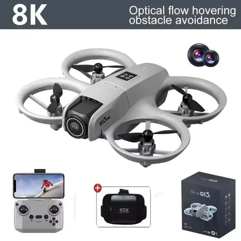 GT3 Mini With LED Foldable Drone GPS 8K HD Dual Camera Brushless Motor