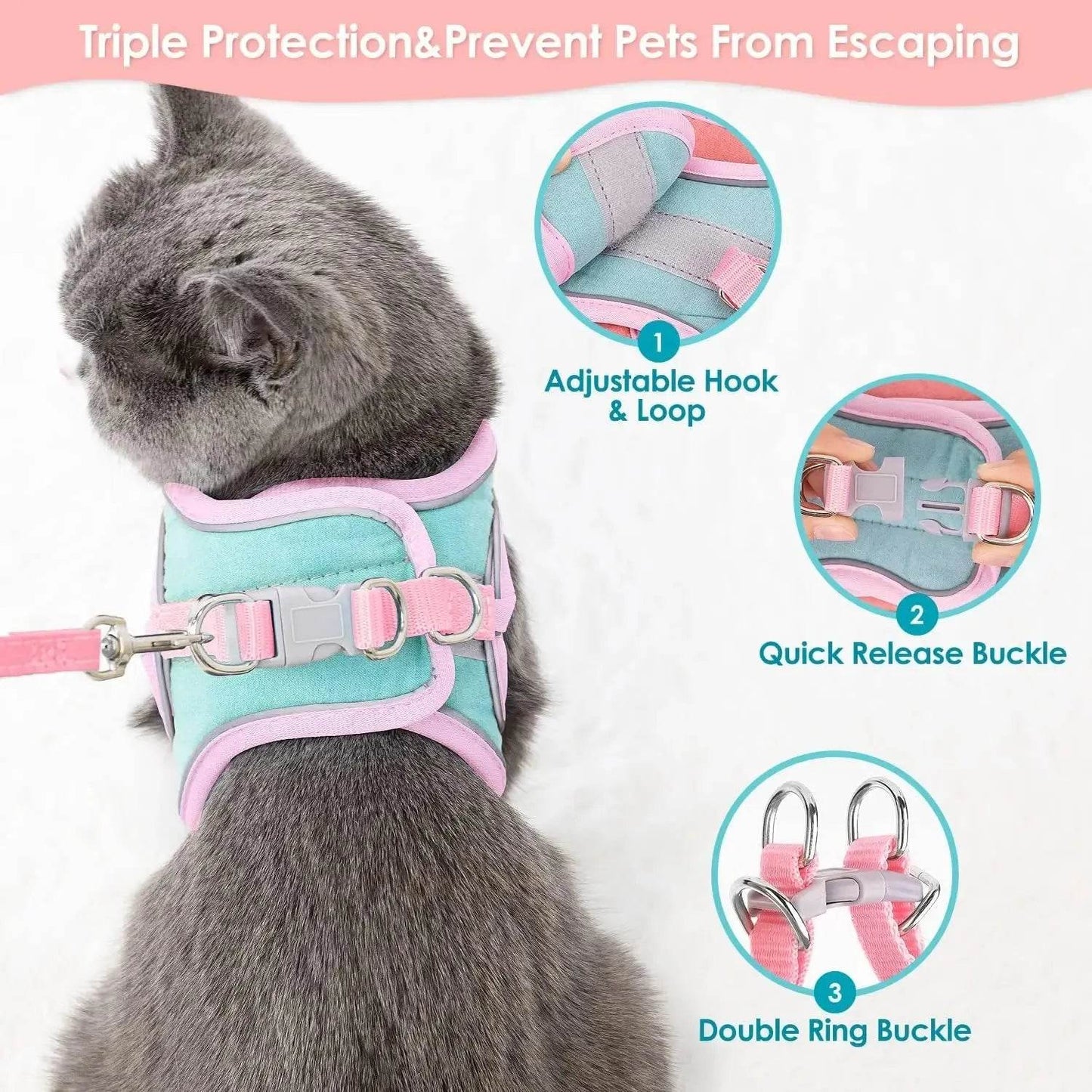 Reflective Harness Set for Cats - Night Safety Gear