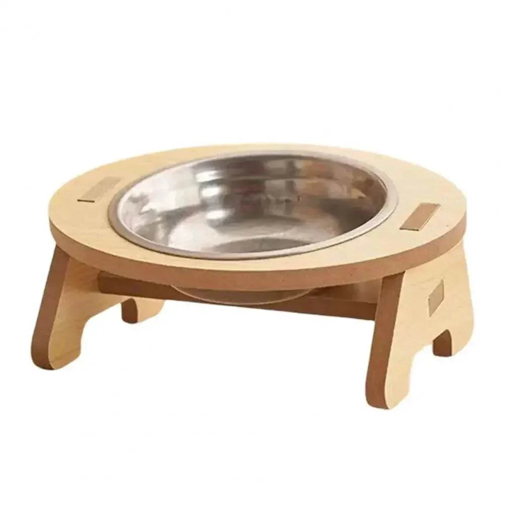 Adjustable Wooden Elevated Dog Bowls for Pets