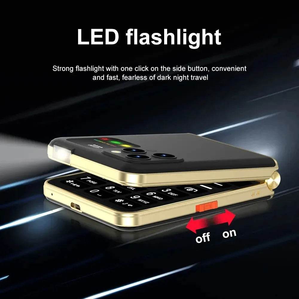 Mobile Phone New Flip 4 SIM Card Speed Dial Magic Voice