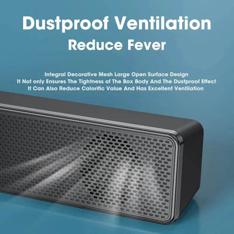 PC Soundbar Wireless Bluetooth Speaker, USB Powered for TV
