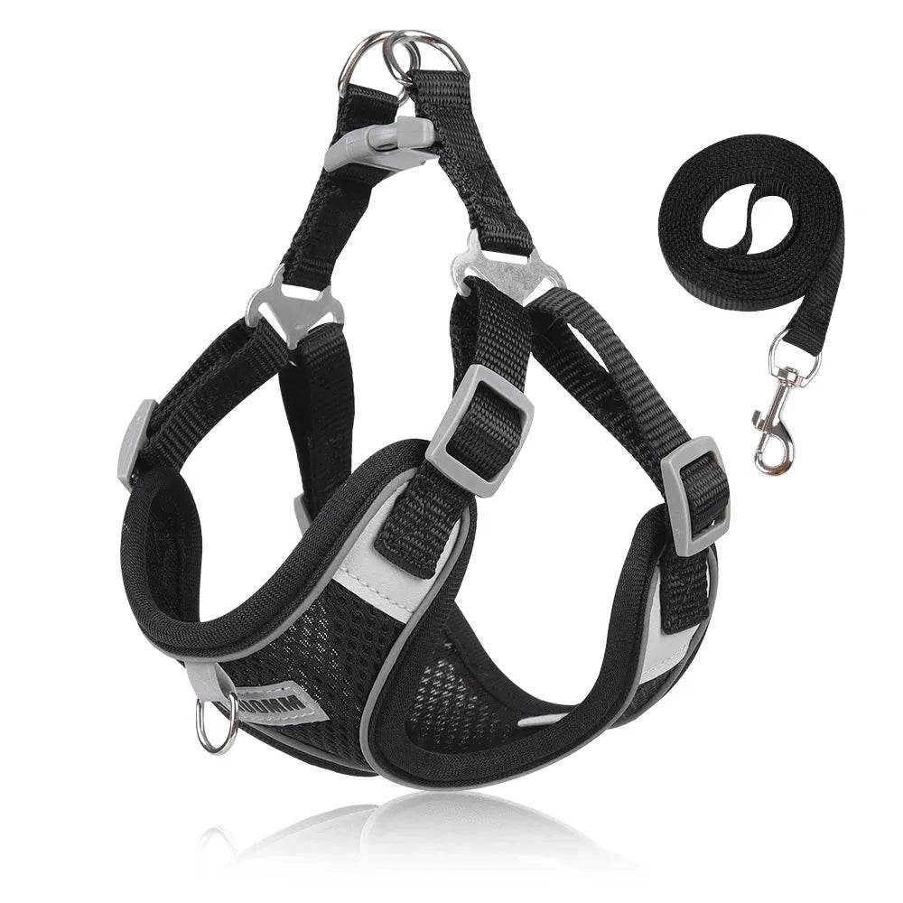 Dog Harness Leash for Small Medium Chest Strap Reflective
