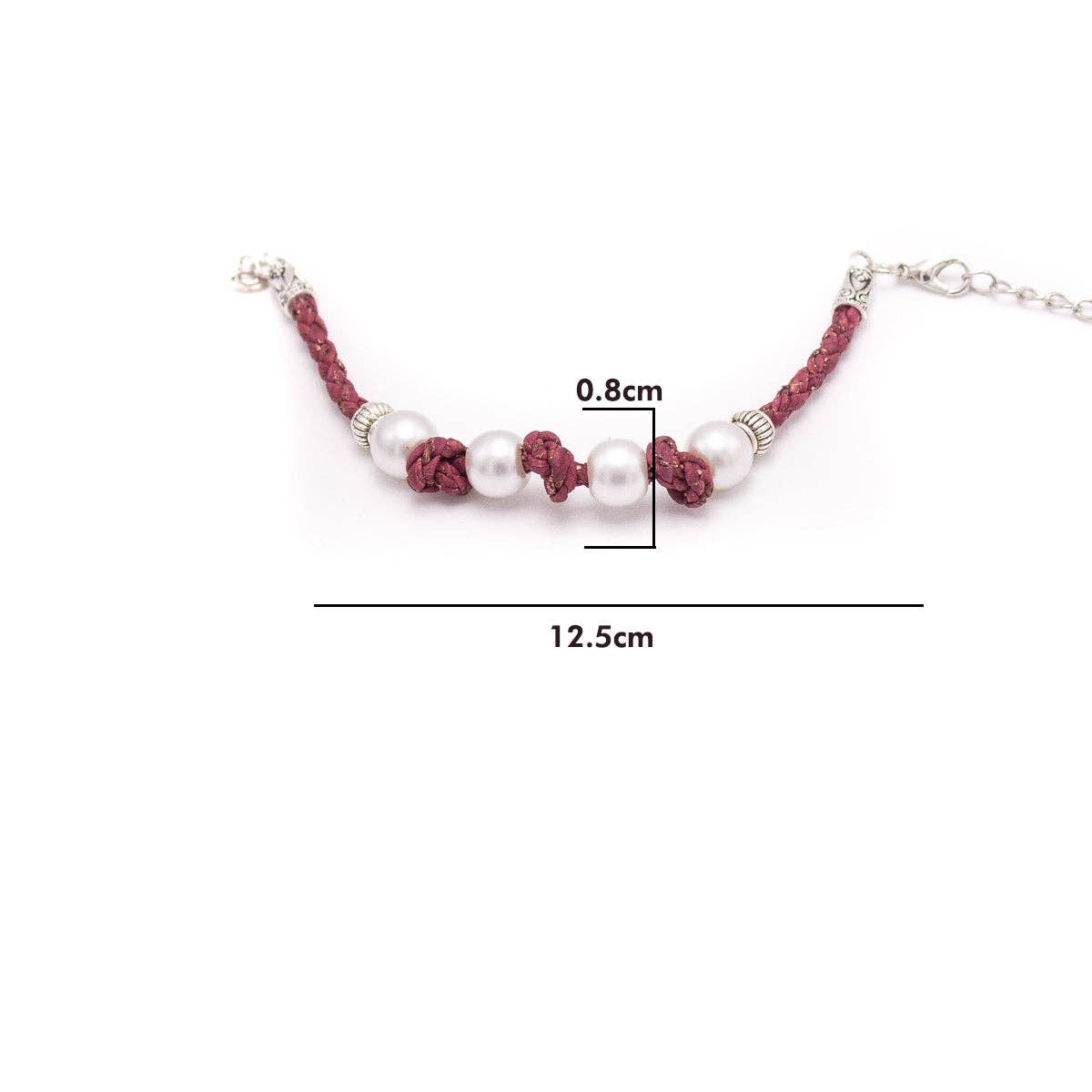 Adjustable Handmade Cork Bracelet with White Pearls - Shop The Shop