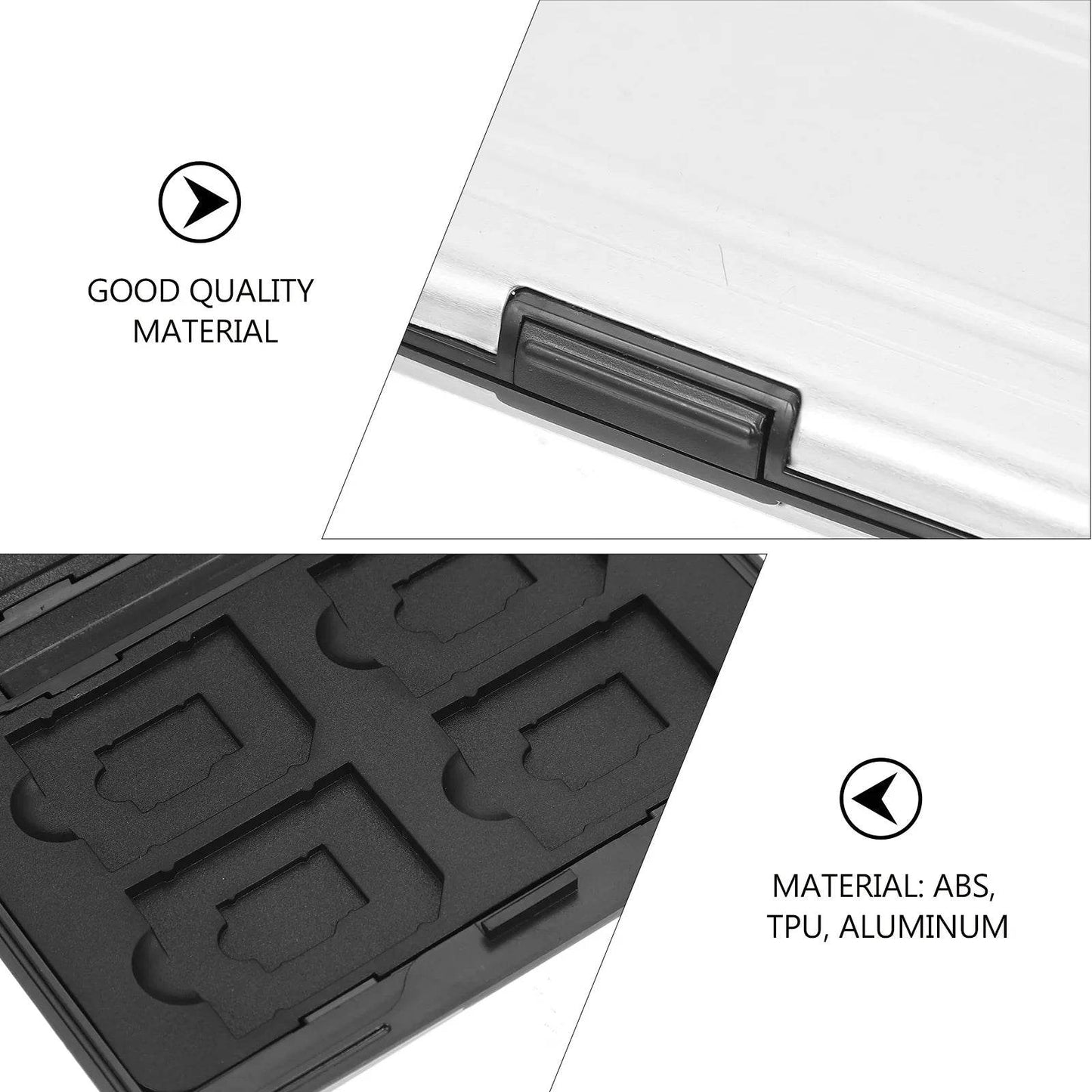 Aluminum Memory Card Case Portable 16 Slots Storage