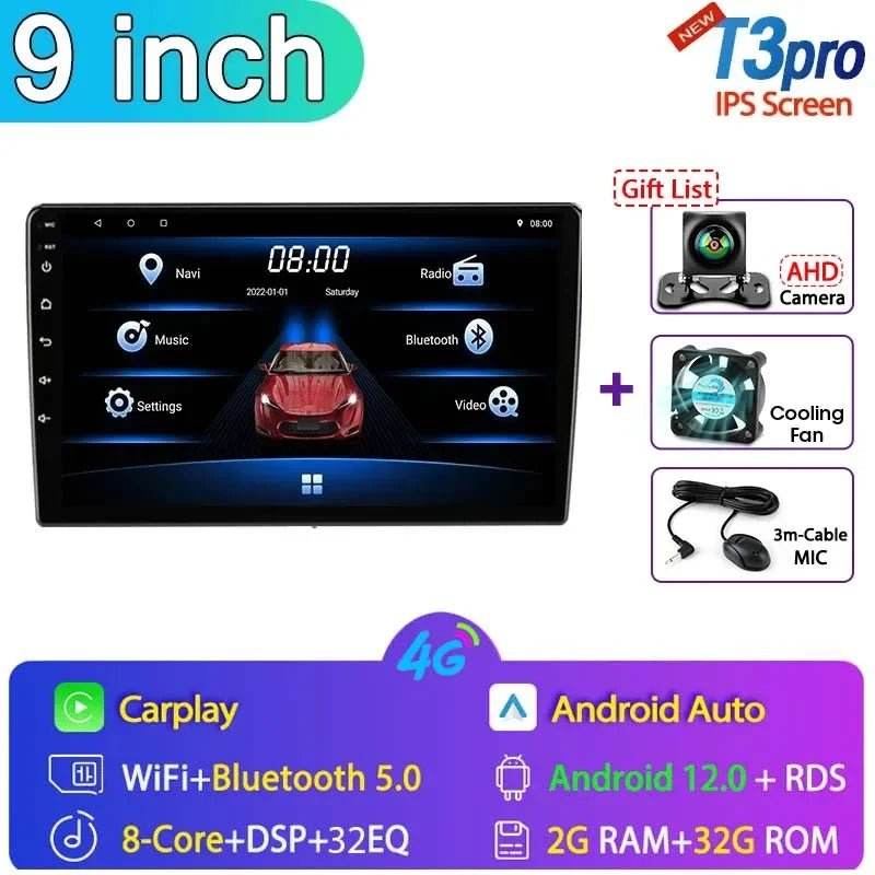 Android 12 Car Radio for Nissan Kia Honda Toyota VW