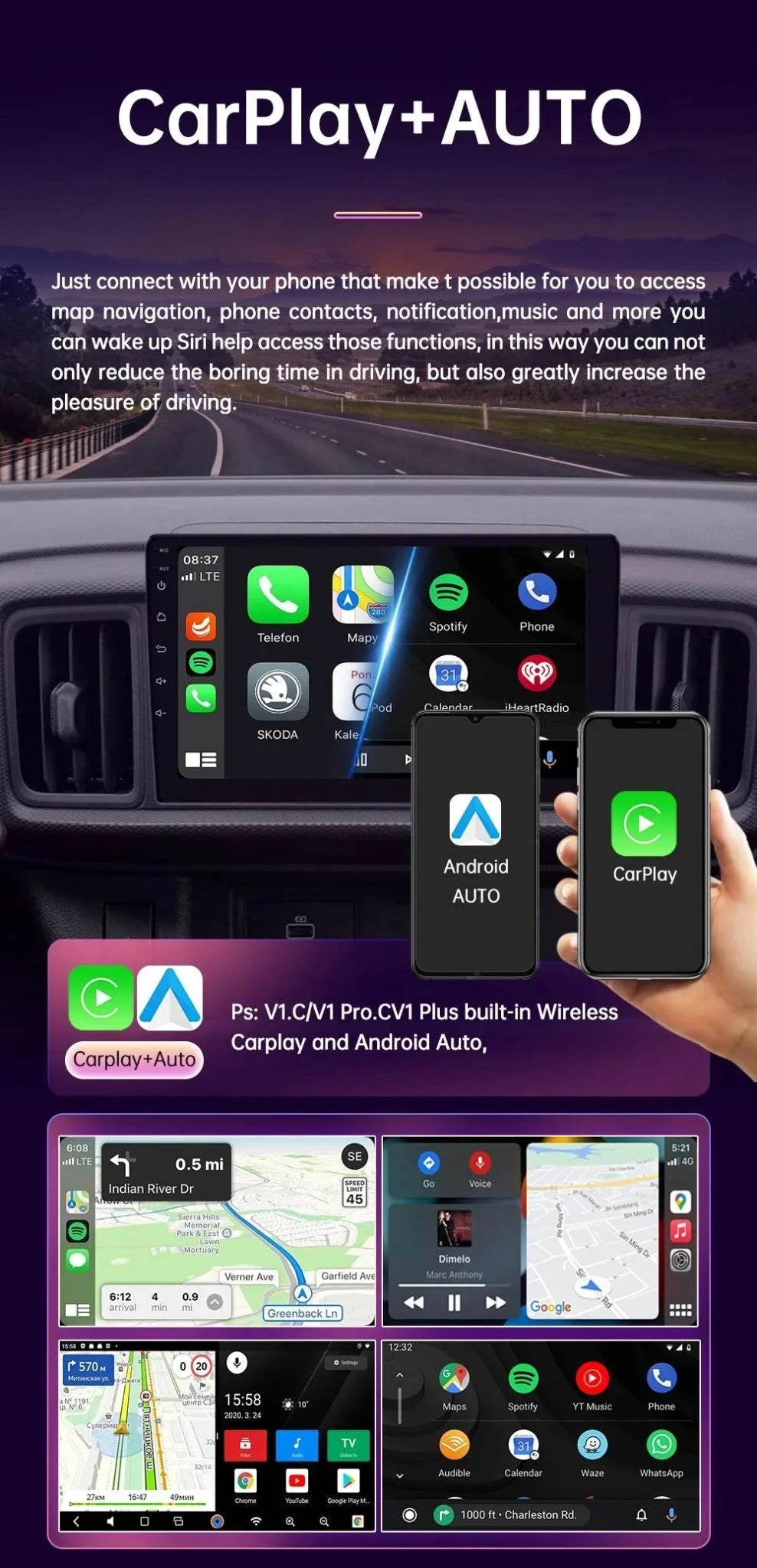 Android 13 4G Multimedia Carplay GPS Navigation
