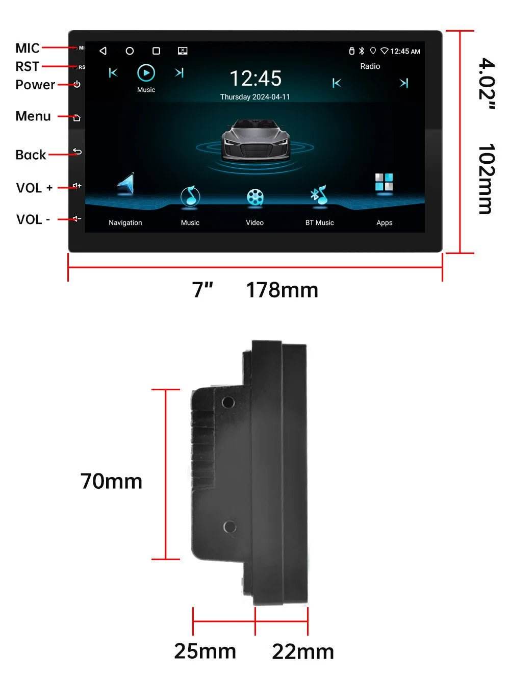 Android 13 4G Multimedia Carplay GPS Navigation