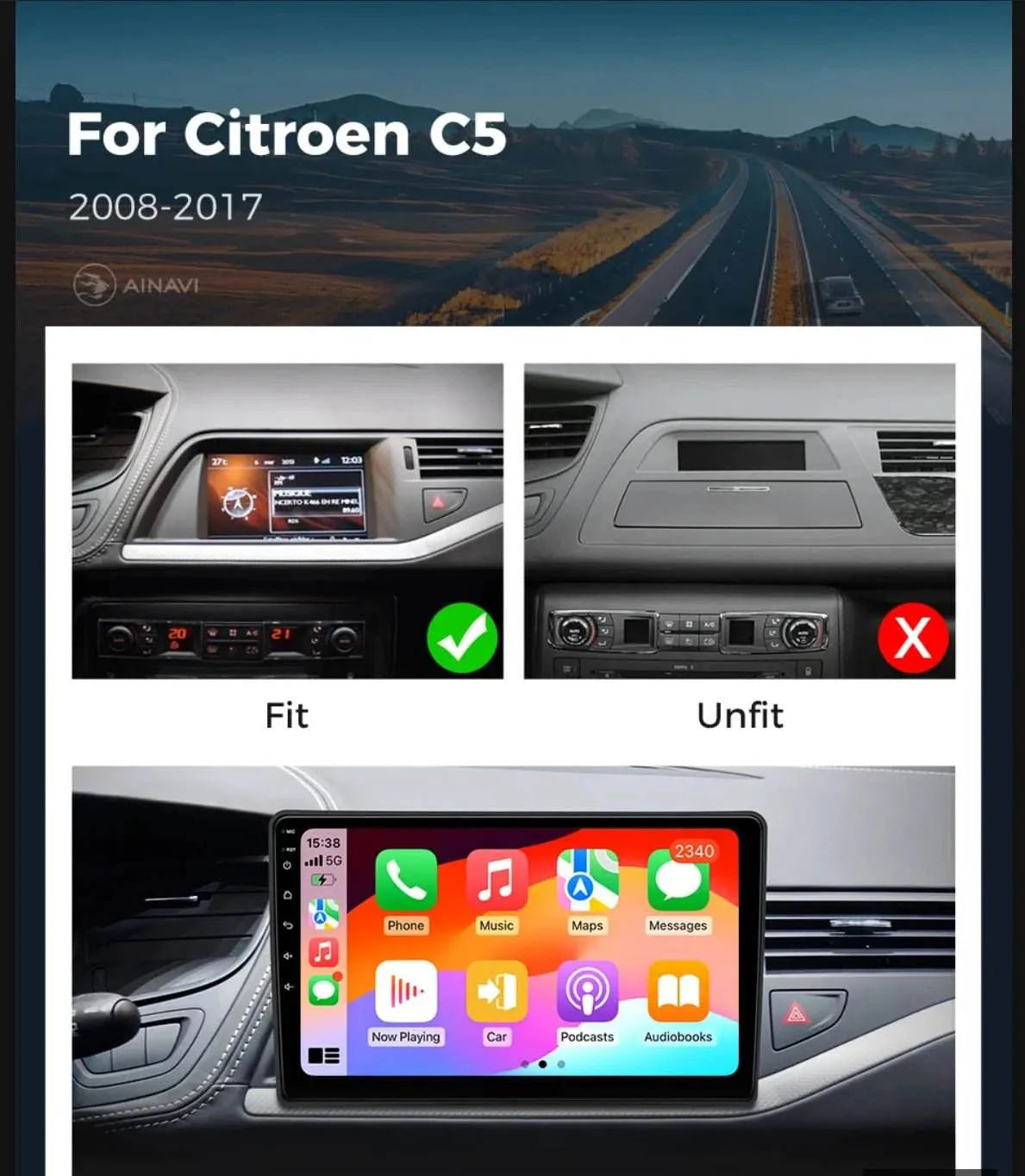 Android 15 Car Radio for Citroen C5 (2009-2015)