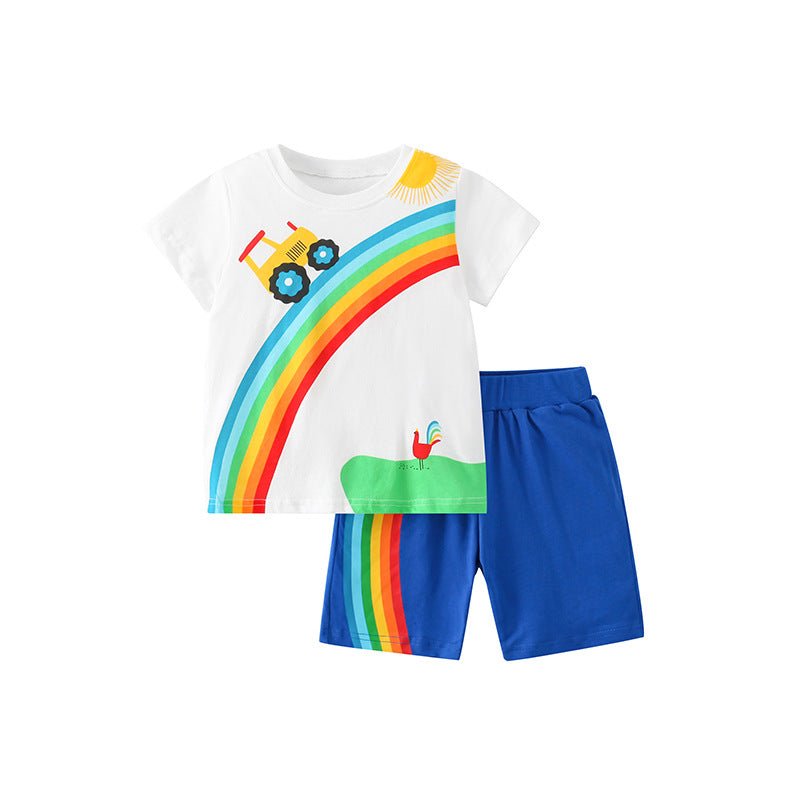 Baby Boy Cartoon Print Pattern Soft Cotton Comfy Clothing Sets - Shop The Shop