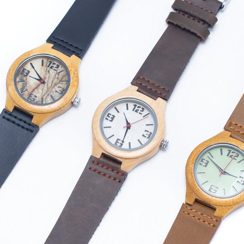 Bamboo Watch Eco Natural Leather Strap WA - 327 - Shop The Shop