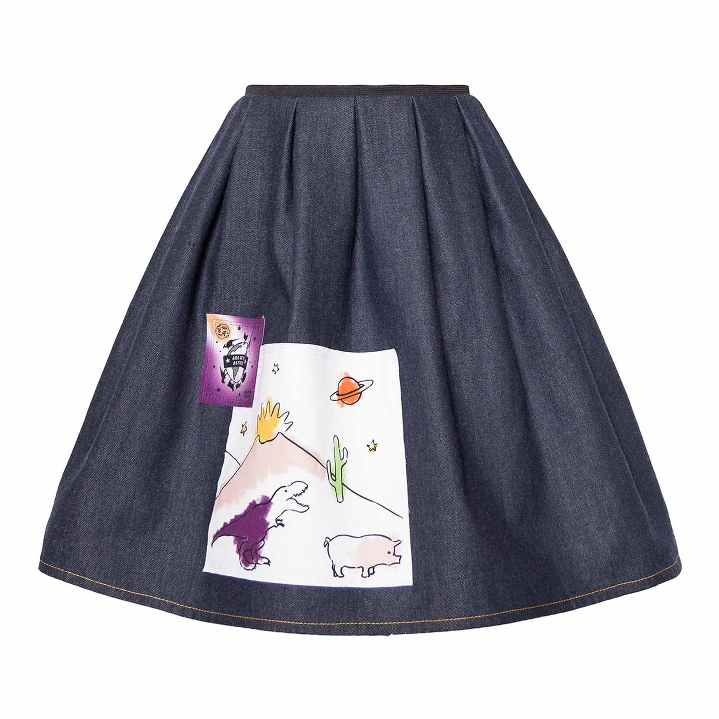 Blue Denim Skirt with Appliqué - Shop The Shop