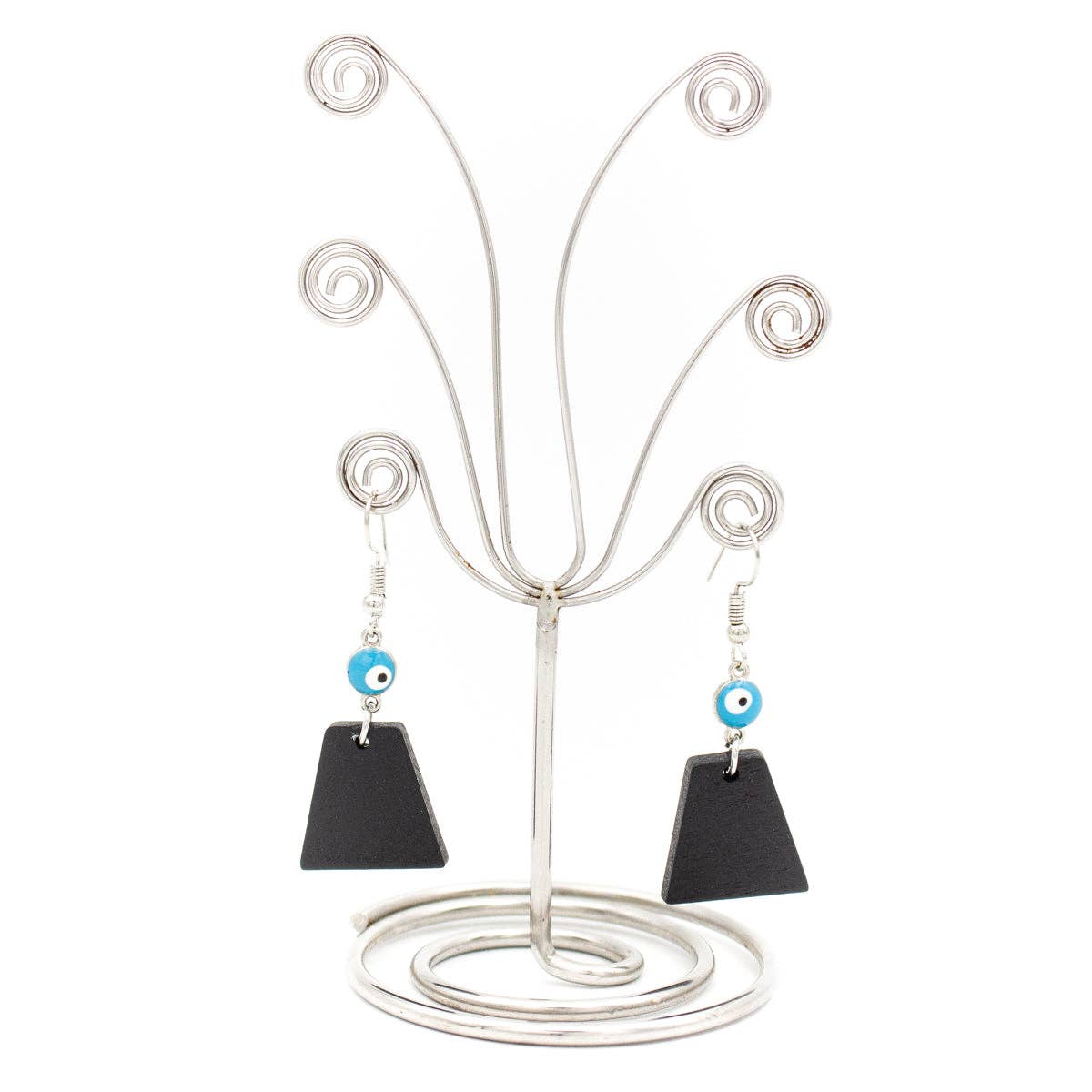 Blue eyes and trapezoidal pendant earrings - ER - 091 - Shop The Shop