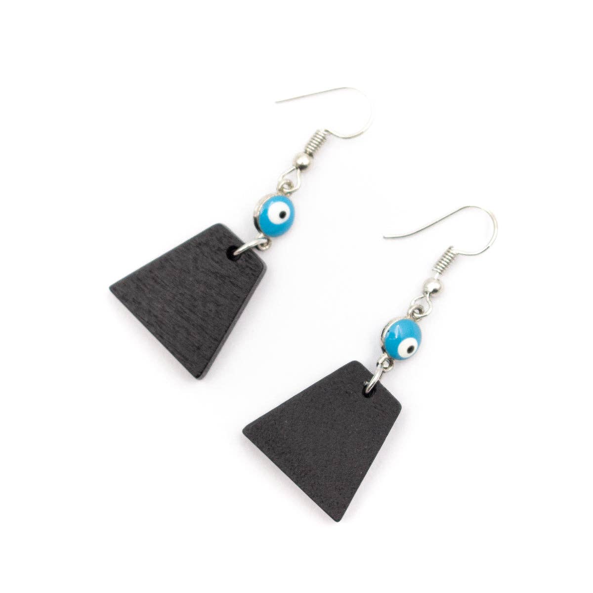 Blue eyes and trapezoidal pendant earrings - ER - 091 - Shop The Shop