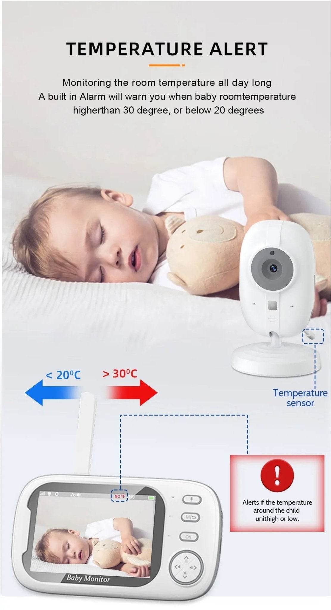 Cdycam 3.5" Wireless Video Baby Monitor with Night Vision