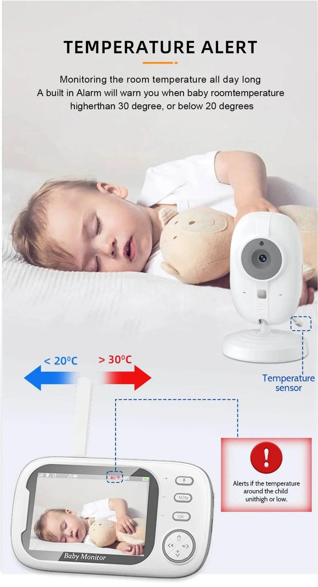 Cdycam 3.5" Wireless Video Baby Monitor with Night Vision