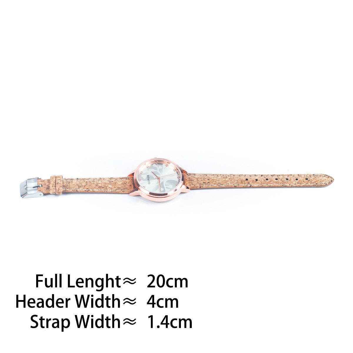 Cork watch - rose gold trim WA - 439 - Shop The Shop
