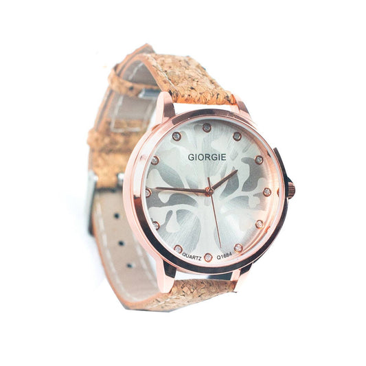 Cork watch - rose gold trim WA - 439 - Shop The Shop