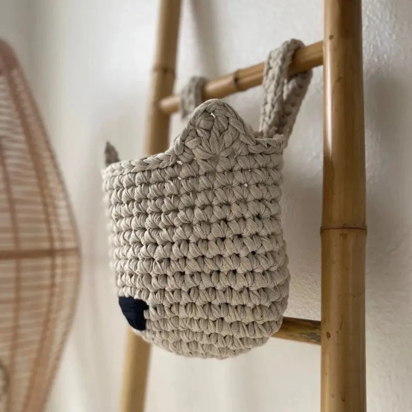 Crochet Fox Baskets | Light Beige Crib Storage