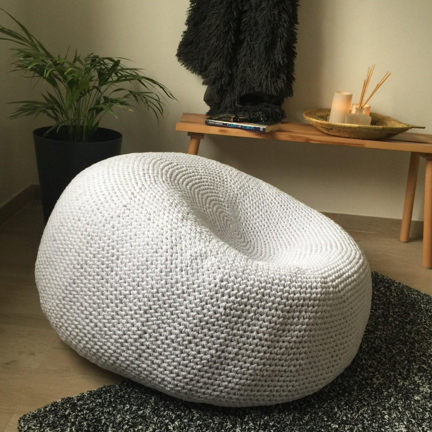 Extra Large Round Bean Bag Chair - Taupe