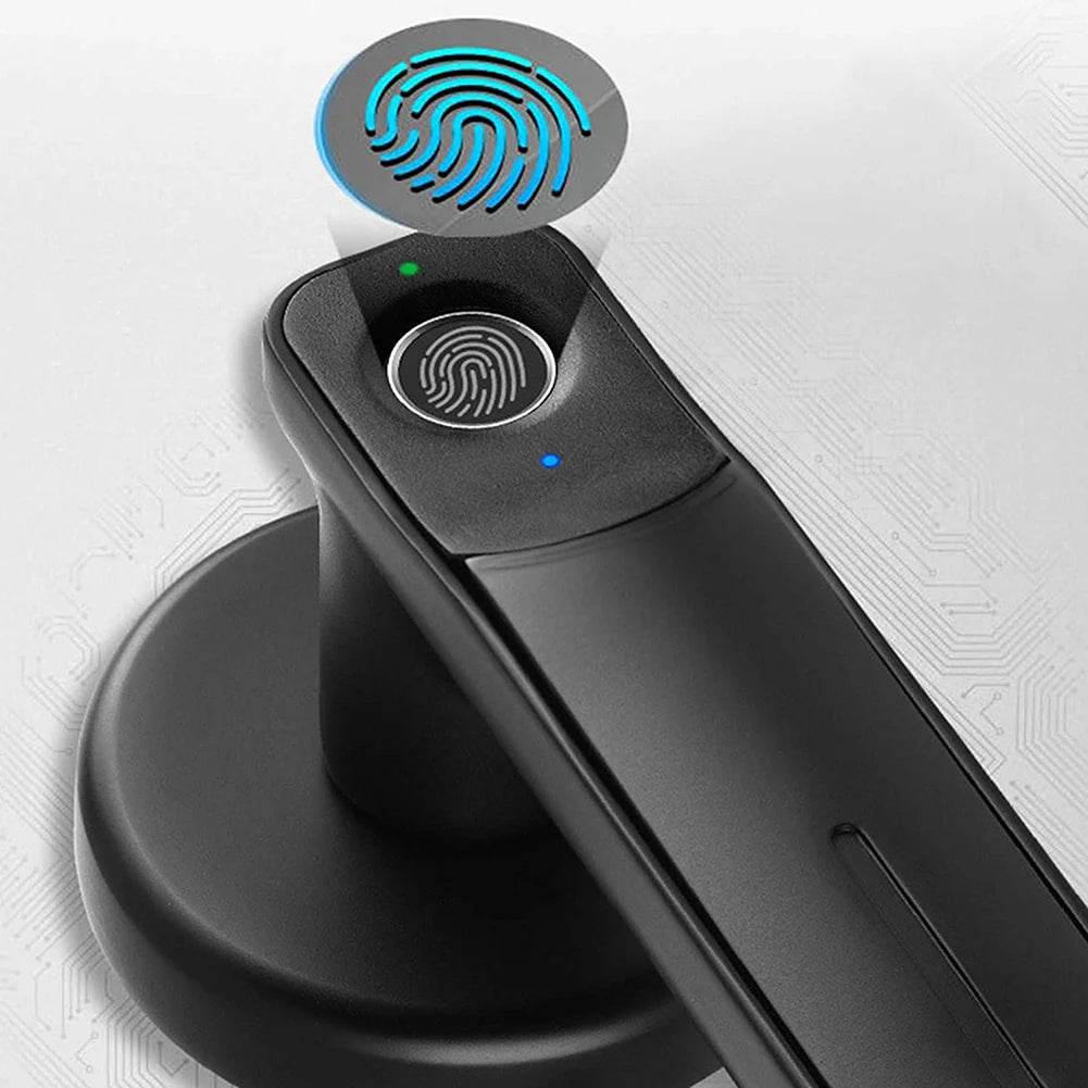 Fingerprint Door Lock Handle USB Rechargeable Anti Theft