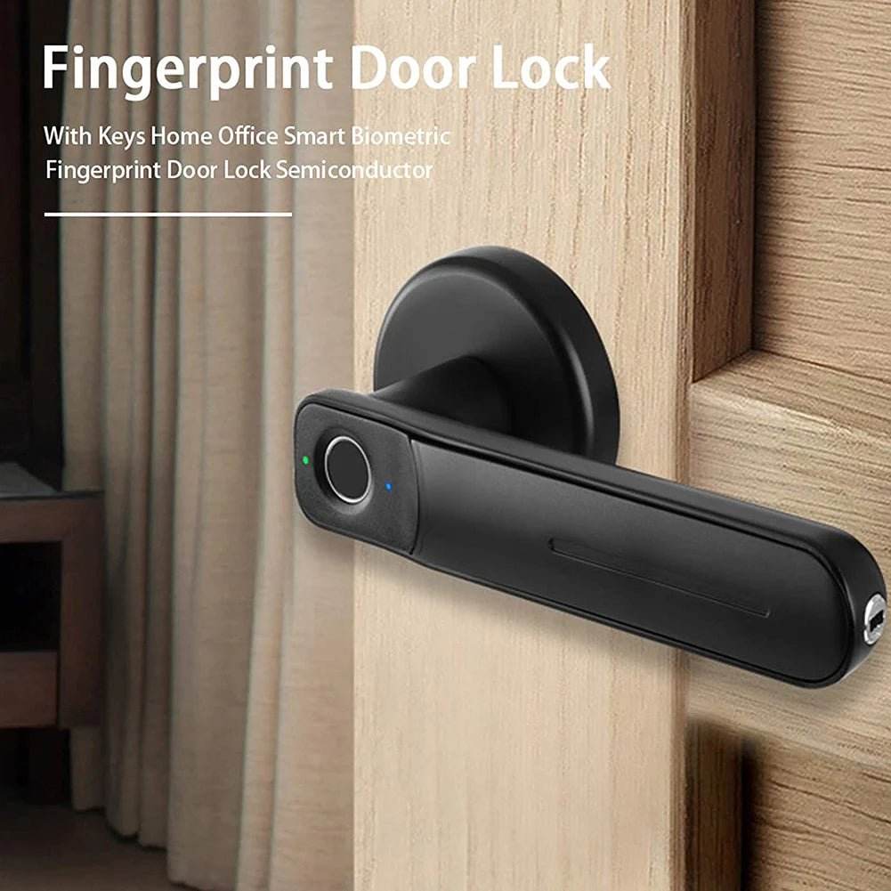 Fingerprint Door Lock Handle USB Rechargeable Anti Theft