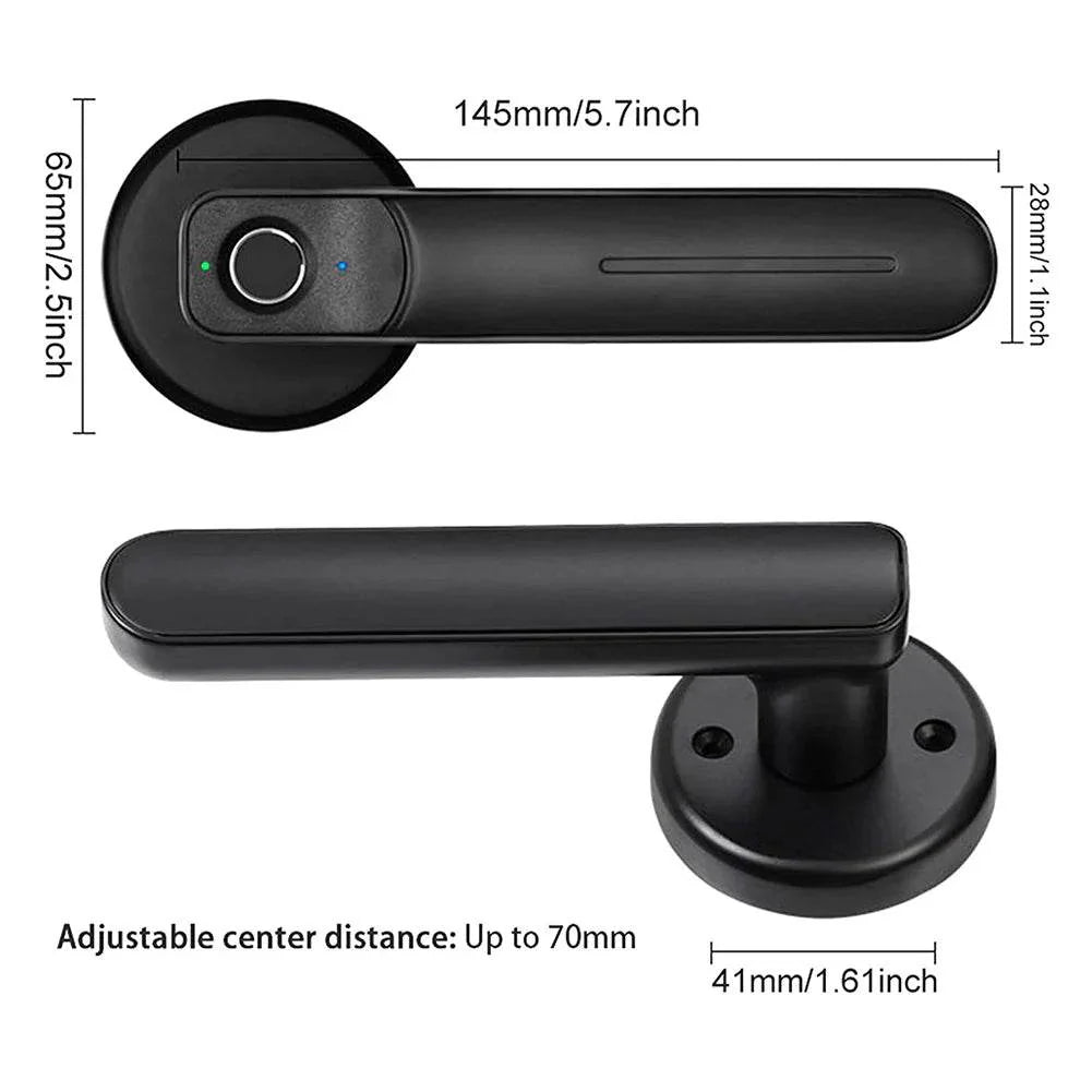 Fingerprint Door Lock Handle USB Rechargeable Anti Theft