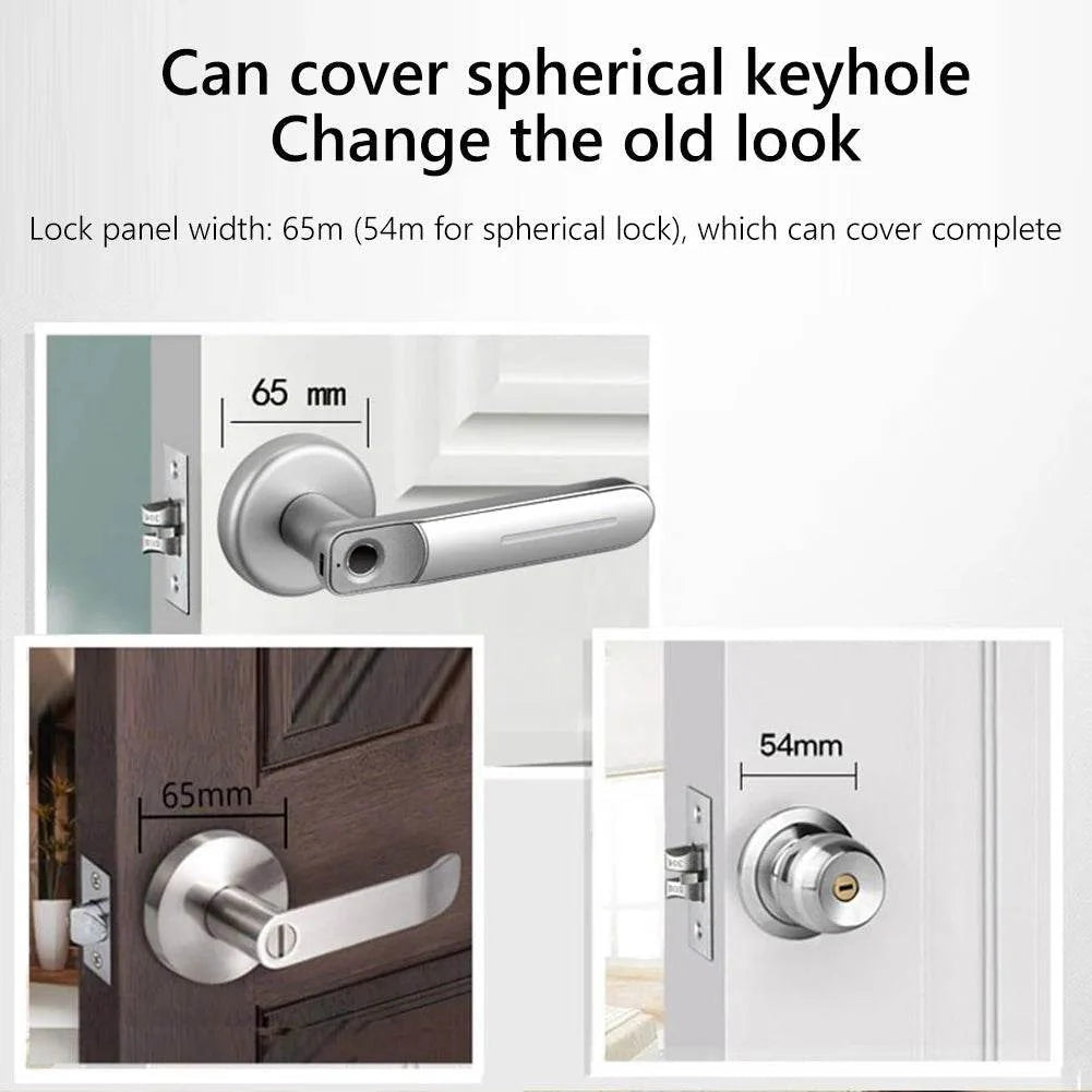 Fingerprint Door Lock Handle USB Rechargeable Anti Theft